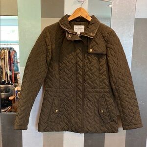 Cole Haan Women's Quilted Jacket in Olive Green